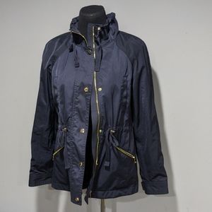 Navy blue rain jacket